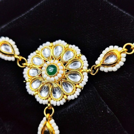 Hastfool 2ps Ring Braslet flower design in green colour HF-006