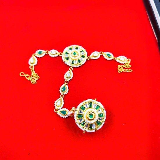 Hastfool  2ps Ring Braslet chakri design in green colour HF-008