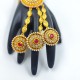 Hastfool 2ps Ring Braslet 3 Fingers Chakri Design in Red Colour HF-011