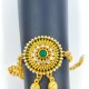 Hastfool 2ps Ring Braslet 3 fingers ring chakri design in green colour HF-012