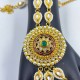 Exquisite Gold  2ps Hast phool Hand Harness with Pearls & Green Stones – Traditional Bridal & Festive Jewelry HF-013