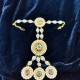 Exquisite Gold  2ps Hast phool Hand Harness with Pearls & Green Stones – Traditional Bridal & Festive Jewelry HF-013