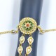 Exquisite Gold 2ps 1 Pair Hast phool Hand Harness with Pearls & Red Stones – Traditional Bridal & Festive Jewelry HF-014
