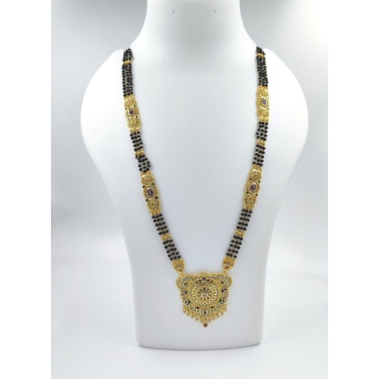 AD Mangalsutra 3 line big pandent kalash design in multi colour MS-001
