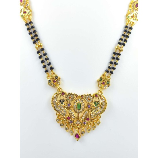 AD Mangalsutra 2 line big pandent kalash design in multi colour MS-003