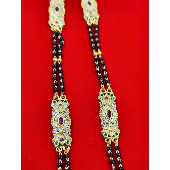 AD Mangalsutra 2 line big pandent kalash design in multi colour MS-003