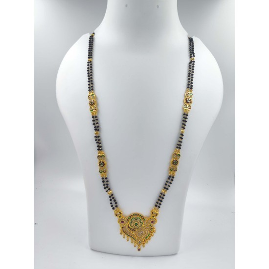 AD Mangalsutra 2 line big pandent Keri design in multi colour MS-006