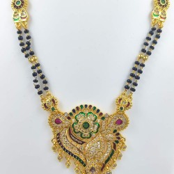 AD Mangalsutra 2 line big pandent Keri design in multi colour MS-006