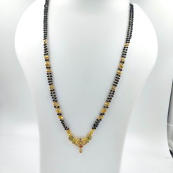 AD Mangalsutra 2 line small pandent curve design in multi colour MS-007