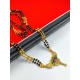 AD Mangalsutra 2 line small pandent peacock with meena design in multi colour MS-011