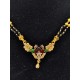 AD Mangalsutra 2 line small pandent peacock with meena design in multi colour MS-011