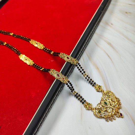 AD Mangalsutra 2 line big pandent kalash design in multi colour MS-003