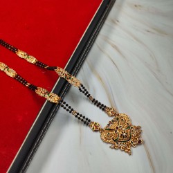 AD Mangalsutra Gerua shade 2 line big pandent  kalash design in multi colour MS-005