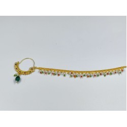 Nath nose ring 7 stones in red green colour NR-001