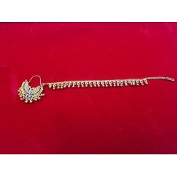 Nath nose ring double peacock in green mehroon meena colour NR-004