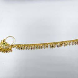 Nath  AD nose ring with peacock design in multi colour NR-008