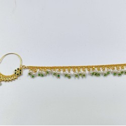 Nath nose ring 7 stones in green colour NR-010