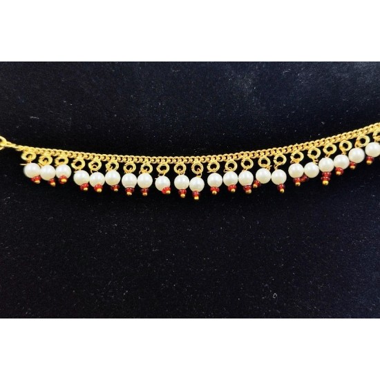 Nath nose ring 7 stones in red colour NR-009