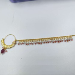 Nath nose ring 7 stones in red colour NR-009