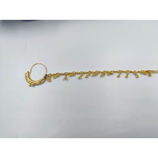 Nath AD nose ring with peacock design in multi colour NR-011