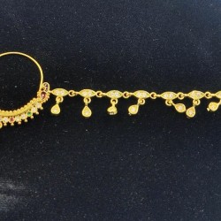 Nath AD nose ring with peacock design in multi colour NR-011