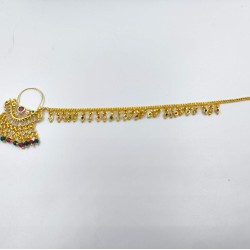 Nath AD nose ring with half flower design in multi colour NR-012