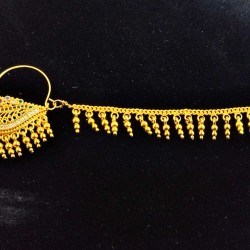 Nath AD nose ring with hidden peacock design in multi colour NR-013