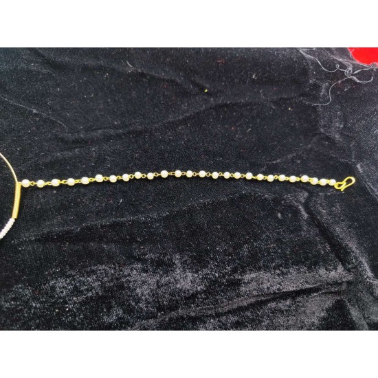 Bridal Ad Nath Nose Ring Star Design with Green and White Accents NR-19