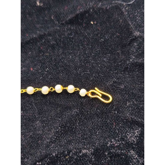 Bridal Ad Nath Nose Ring Star Design with Green and White Accents NR-19