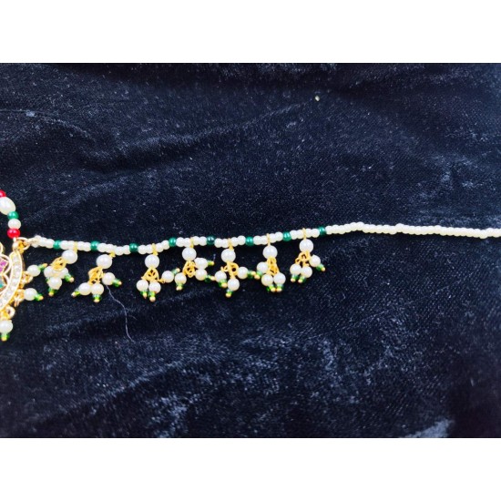 Bridal Nath Nose Ring Peacock Design In Green Colour NR-21