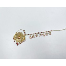Bridal Nath Nose Ring Peacock Design In Pink Colour NR-22