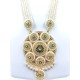 Maharani Haar with earrings kundan and pearl design 8 circles pendant with chakri motive (MH-170-002)