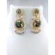Maharani Haar with earrings kundan and pearl design, 8 circles design with double peacock motif(MH-170-003)