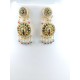 Maharani Haar with earrings kundan and pearl design 8 circles design with peacock motif (MH-170-004)