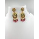 Maharani Haar with earrings kundan and mina design with mina peacock  motive (MH-135-001))