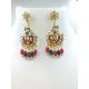 Maharani Haar with earrings kundan and mina design with mina double peacock  motive (MH-135-002)