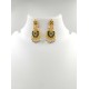 Maharani Haar with earrings kundan and mina design with big crystal stone  motive (MH-135-005)