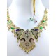 Micro gold plated AD necklace in  multi colour 