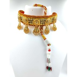 Micro gold chokers ad diamond TUSY necklace red colour 