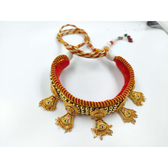 Micro gold chokers ad diamond TUSY necklace red colour 