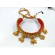 Micro gold chokers ad diamond TUSY necklace red colour 