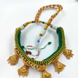 Micro gold chokers ad diamond TUSY necklace green colour 