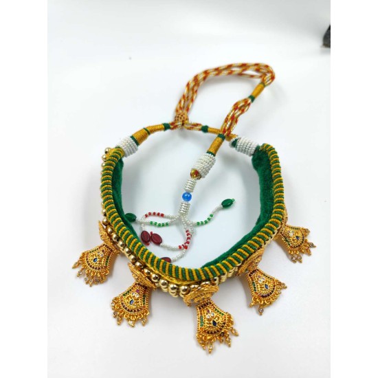 Micro gold chokers ad diamond TUSY necklace green colour 