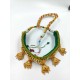 Micro gold chokers ad diamond TUSY necklace green colour 