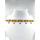 3 line crystal chokers 9 meena pandent  in multi  colour