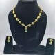 AD Necklace with earrings water waves design in green colour NE-001