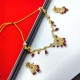 AD Necklace with earrings keri and flower design in Gulabi colour NE-007