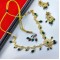 AD Necklace with earrings keri and flower design in Green colour NE-008