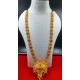 Traditional Gold Temple Necklace with Intricate Pendant Design MH006