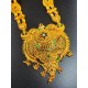 Traditional Gold Temple Necklace with Intricate Pendant Design MH006